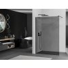 MEXEN/S - KIOTO Sprchová zástěna WALK-IN 80x200 cm 8 mm, černá, kouřové sklo 800-080-101-70-40