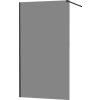 MEXEN/S - KIOTO Sprchová zástěna WALK-IN 80x200 cm 8 mm, černá, kouřové sklo 800-080-101-70-40