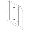 MEXEN/S - Cube obdélníková vana 170 x 80 cm s panelem  + vanová zástěna 120 cm, transparent, chrom 550517080X9012030100