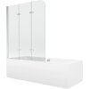MEXEN/S - Cube obdélníková vana 170 x 80 cm s panelem  + vanová zástěna 120 cm, transparent, chrom 550517080X9012030100