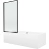 MEXEN/S - Cube obdélníková vana 170 x 80 cm s panelem  + vanová zástěna 70 cm,  černá  vzor fix 550517080X9307007070