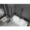 MEXEN/S - Cube obdélníková vana 180 x 80 cm s panelem+ vanová zástěna 80 cm, černá vzor 550518080X9408117070