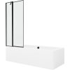 MEXEN/S - Cube obdélníková vana 180 x 80 cm s panelem+ vanová zástěna 80 cm, černá vzor 550518080X9408117070