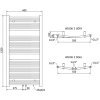 MEXEN/S - Ares radiátor + topná tyč 1200 x 600 mm, 600 W, chrom W102-1200-600-2600-01