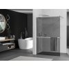 MEXEN/S - KIOTO Sprchová zástěna WALK-IN s poličkou a držákem ručníků 80 x 200, grafit 8 mm, chrom 800-080-121-01-40
