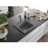 MEXEN/S - Vito granitový dřez 1-miska včetně baterie Flora, šedá 6503-71-670401-07