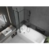 MEXEN/S - Vega obdélníková vana 170 x 70 cm s panelem + vanová zástěna 80 cm, černá vzor 550117070X9408117070