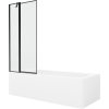 MEXEN/S - Vega obdélníková vana 170 x 70 cm s panelem + vanová zástěna 80 cm, černá vzor 550117070X9408117070