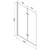 MEXEN/S - Cube obdélníková vana 170 x 80 cm s panelem + vanová zástěna 100 cm, černá vzor 550517080X9210027077