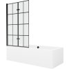 MEXEN/S - Cube obdélníková vana 170 x 80 cm s panelem + vanová zástěna 100 cm, černá vzor 550517080X9210027077