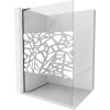 MEXEN/S - Kioto L Sprchová zástěna WALK-IN 90 x 200, bílý vzor, černá 800-090-103-70-85