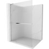 MEXEN/S - Kioto+ L Sprchová zástěna WALK-IN s poličkou a držákem ručníků 80 x 200 cm, proužky, chrom 800-080-123-01-09