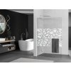 MEXEN/S - Kioto+ L Sprchová zástěna WALK-IN s poličkou a držákem ručníků 90 x 200 cm, bílý vzor, chrom 800-090-123-01-85