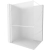 MEXEN/S - Kioto+ Sprchová zástěna WALK-IN s poličkou a držákem ručníků 90 x 200 cm, vzor, bílá 800-090-121-20-30