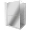 MEXEN/S - Kioto+ Sprchová zástěna WALK-IN s poličkou a držákem ručníků 90 x 200 cm, zrcadlové, bílá 800-090-121-20-50