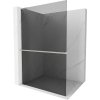 MEXEN/S - Kioto+ L Sprchová zástěna WALK-IN s poličkou a držákem ručníků 80 x 200 cm, grafit, nikl kartáčovaná 800-080-123-97-40