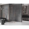 MEXEN/S - Velar L Sprchová zástěna posuvná Walk-in 110 x 200 cm, transparent 8 mm, měď kartáčovaná 871-110-003-03-65
