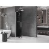 MEXEN/S - Velar L Sprchová zástěna posuvná Walk-in 110 x 200 cm, grafit 8 mm, bílá 871-110-003-43-20