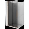 MEXEN/S - Velar L Sprchová zástěna posuvná Walk-in 110 x 200 cm, grafit 8 mm, měď kartáčovaná 871-110-003-43-65