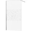 MEXEN/S - KIOTO Sprchová zástěna WALK-IN 100x200 cm 8 mm, chrom, bílý vzor 800-100-101-01-85