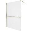 MEXEN/S - KIOTO Sprchová zástěna WALK-IN s poličkou a držákem ručníků 110 x 200, transparent 8 mm, zlatá 800-110-121-50-00