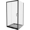 MEXEN/S - Apia Sprchový kout 90x90, transparent, černá + vanička se sifonem 840-090-090-70-00-4070B