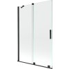 MEXEN/S - Velar Dvoukřídlá posuvná vanová zástěna 120 x 150 cm, transparent, černá 896-120-000-01-70