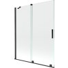 MEXEN/S - Velar Dvoukřídlá posuvná vanová zástěna 140 x 150 cm, transparent, černá 896-140-000-01-70