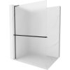 MEXEN/S - Kioto+ L Sprchová zástěna WALK-IN s poličkou a držákem ručníků 120 x 200 cm, dekor, černá 800-120-123-70-30