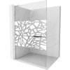 MEXEN/S - Kioto+ L Sprchová zástěna WALK-IN s poličkou a držákem ručníků 100 x 200 cm, bílý vzor, chrom 800-100-123-01-85