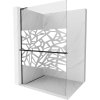 MEXEN/S - Kioto+ L Sprchová zástěna WALK-IN s poličkou a držákem ručníků 100 x 200 cm, bílý vzor, černá 800-100-123-70-85