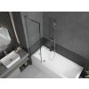 MEXEN/S - Next L vanová zástěna FIX 50 x 150 cm, černá vzor, chrom 895-050-000-03-70-01