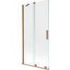 MEXEN/S - Velar Dvoukřídlá posuvná vanová zástěna 95 x 150 cm, transparent, kartáčovaná měď 896-095-000-01-65