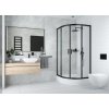 DEANTE - Funkia černá - Sprchový kout, půlkulatý, 80x80 cm KYP_N52K