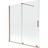 MEXEN/S - Velar Dvoukřídlá posuvná vanová zástěna 150 x 150 cm, transparent, kartáčovaná měď 896-150-000-01-65