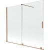 MEXEN/S - Velar Dvoukřídlá posuvná vanová zástěna 180 x 150 cm, transparent, kartáčovaná měď 896-180-000-01-65