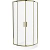 MEXEN/S - Rio sprchový kout čtvrtkruh 80 x 80, transparent, zlato + vanička Rio včetně výpustě 863-080-080-50-00-4710