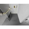 MEXEN/S - Kioto+ Sprchová zástěna WALK-IN s poličkou a držákem ručníků 90 x 200 cm, transparent/dekor, zlatá kartáčovaná 800-090-121-55-35