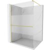 MEXEN/S - Kioto+ Sprchová zástěna WALK-IN s poličkou a držákem ručníků 90 x 200 cm, transparent/dekor, zlatá kartáčovaná 800-090-121-55-35