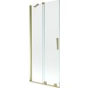 MEXEN/S - Velar Dvoukřídlá posuvná vanová zástěna 80 x 150, transparent, zlatá kartáčovaná 896-080-000-01-55