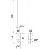 MEXEN/S - Neptun radiátor + topná tyč 900 x 500 mm, 300 W, zlatá W101-0900-500-2300-50