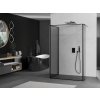 MEXEN/S - Kioto Sprchová zástěna WALK-IN 120 x 80 x 40 cm, černý vzor, grafit kartáčovaná 800-120-080-221-66-70-040