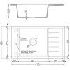 MEXEN/S - Elias granitový dřez 1 s odkapávačem včetně baterie Flora, černá/stříbrná metalik 6511-73-670401-07