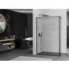 MEXEN/S - Kioto Sprchová zástěna WALK-IN 90 x 40 cm, černý vzor, grafit kartáčovaná 800-090-212-66-70-040