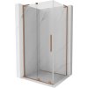 MEXEN/S - Velar L sprchový kout, posuvné dveře 100 x 75, transparent, měď kartáčovaná 871-100-075-03-65