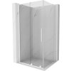 MEXEN/S - Velar L sprchový kout, posuvné dveře 90 x 75 cm, transparent, bílá 871-090-075-03-20