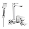 MEXEN/S - Alfa R62 Set umyvadlové a vanové baterie s příslušenstvím, chrom 745713R62-00