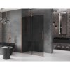 MEXEN/S - Velar Sprchová zástěna posuvná Walk-in 150 x 200 cm, grafit 8 mm, měď kartáčovaná 871-150-000-43-65