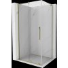 MEXEN/S - Velar L sprchový kout, posuvné dveře 110 x 75 cm, transparent, zlato 871-110-075-03-50