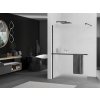 MEXEN/S - KIOTO Sprchová zástěna WALK-IN s poličkou a držákem ručníků 110 x 200, matné sklo 8 mm, černá 800-110-121-70-30